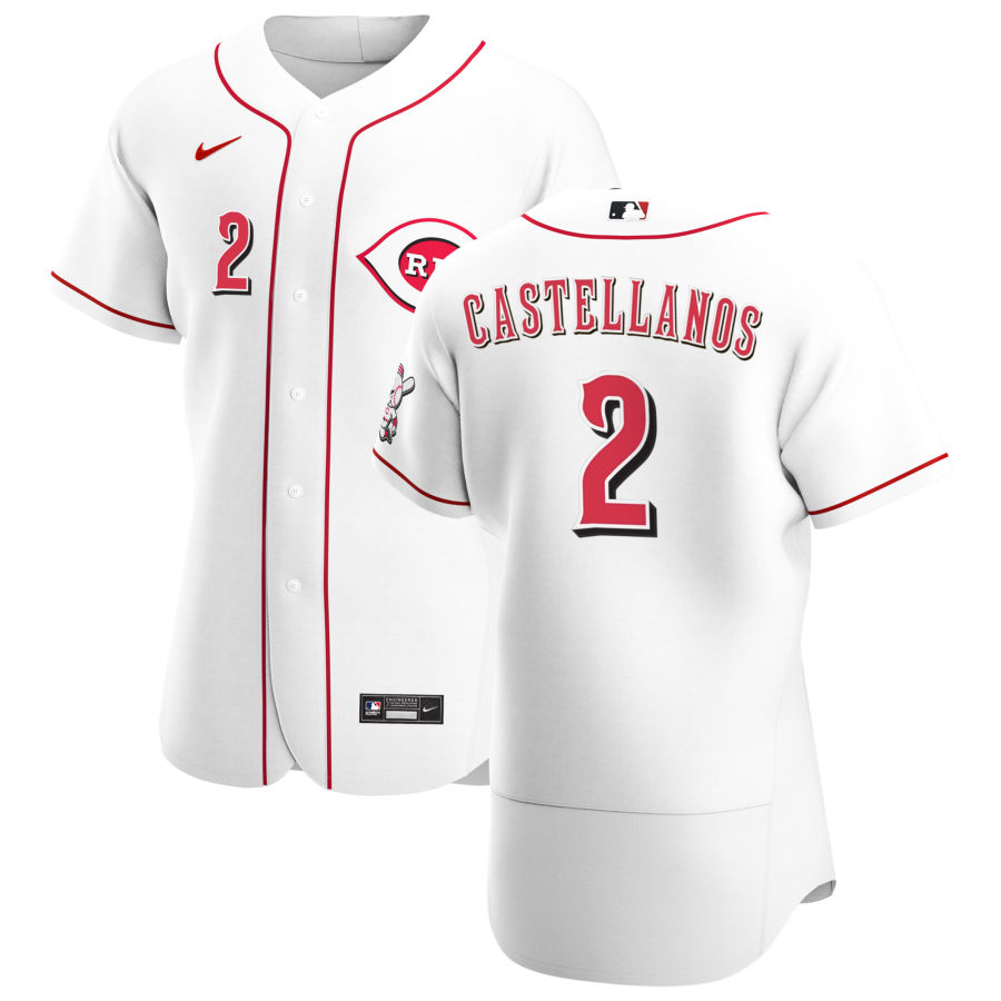 Cincinnati Reds #2 Nick Castellanos Men Nike White Home 2020 Authentic Player MLB Jersey->cincinnati reds->MLB Jersey